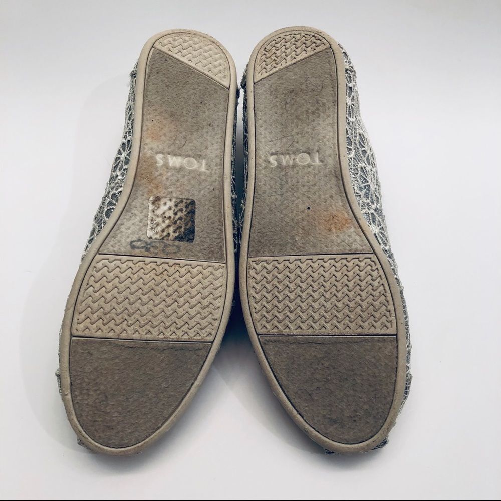 Toms Classic Silver Sparkle Floral Lace Bridal 8 - Picture 2 of 5